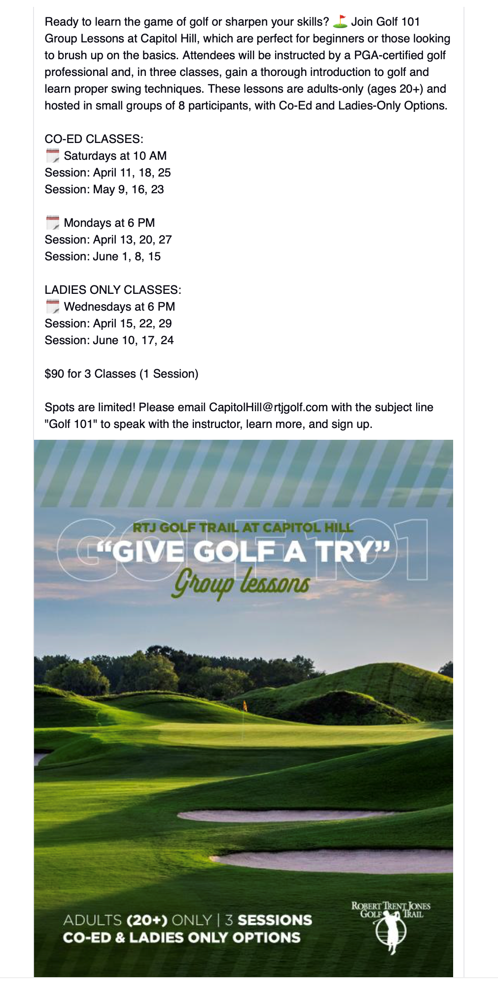 Give Golf a Try Ladies April 15